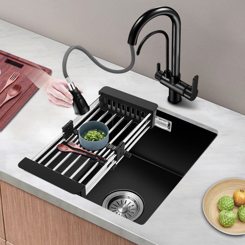 Modern Single Bowl Kitchen Sink Quartz Kitchen Sink with Basket Strainer