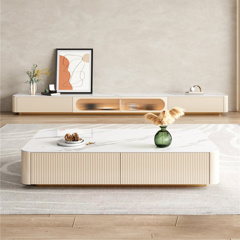 Contemporary TV Media Console Floating TV Console with Drawers