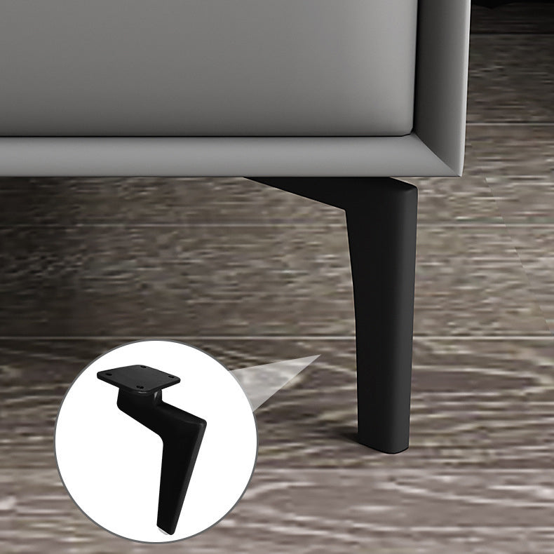 2 Drawers Solid Wood Nightstand Contemporary Night Table ,18.5" Tall