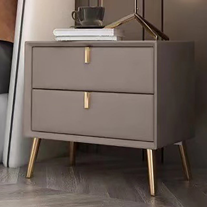 Solid Wood Bedside Cabinet Modern Accent Table Nightstand with 2 Drawers