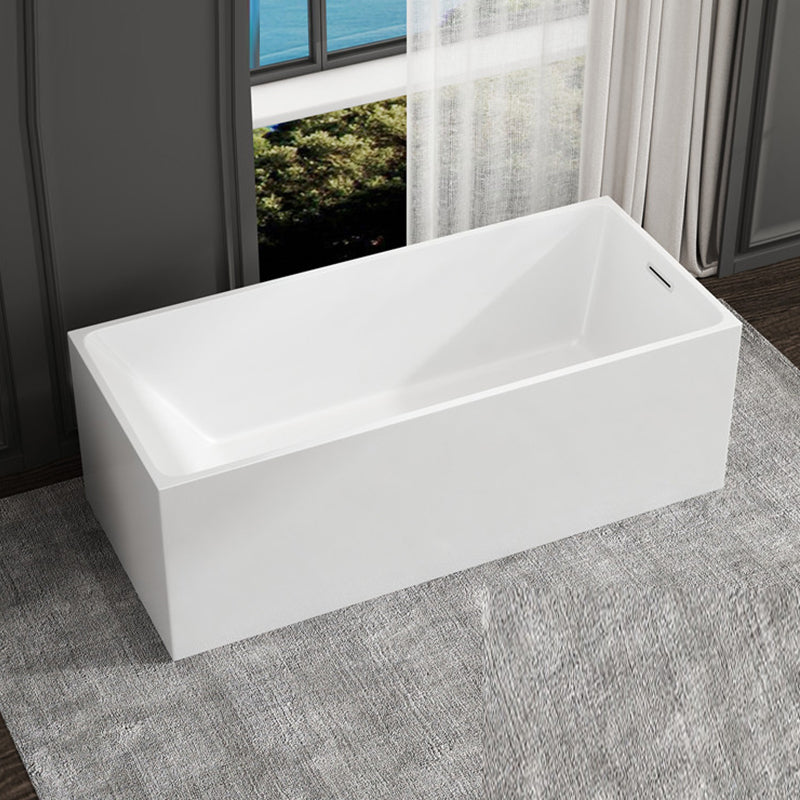 Modern Style Freestanding Bath Tub Stone Bathtub with Overflow Trim