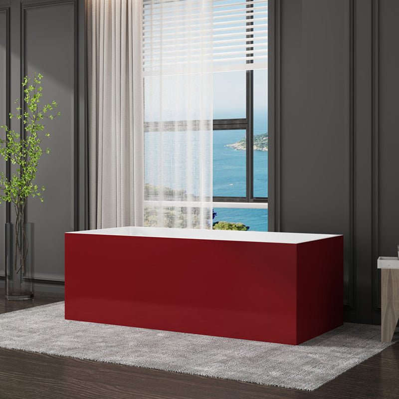 Modern Style Freestanding Bath Tub Stone Bathtub with Overflow Trim