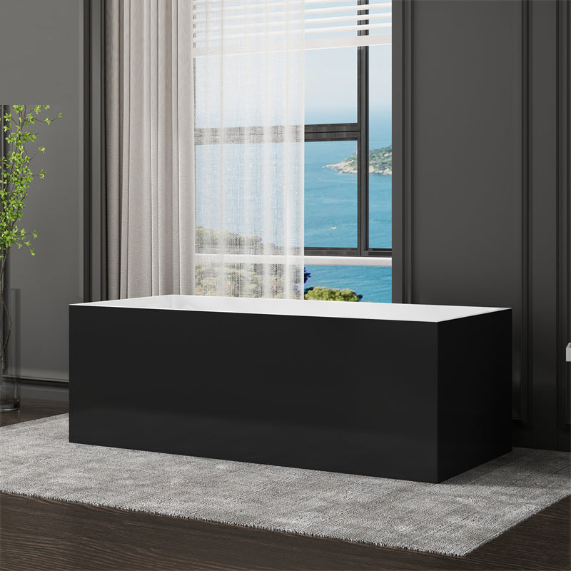 Modern Style Freestanding Bath Tub Stone Bathtub with Overflow Trim