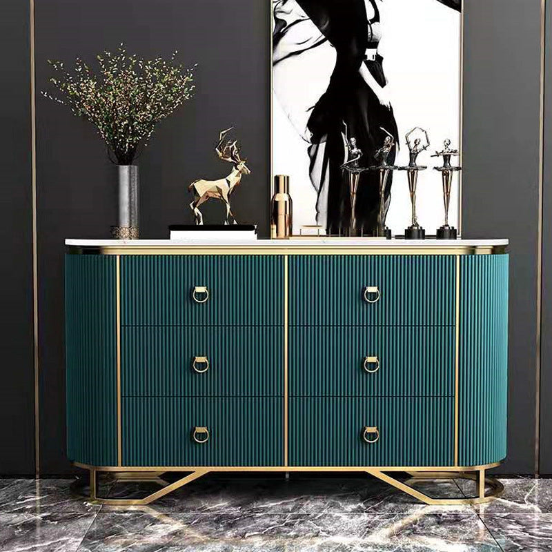 15.6-inch Width Classic Glam Storage Chest Stone Dresser with 6 Drawers