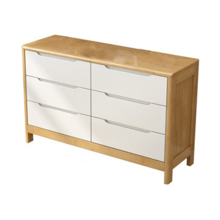 Ultra-Modern Rubberwood Double Dresser Horizontal Storage Chest Dresser for Bedroom