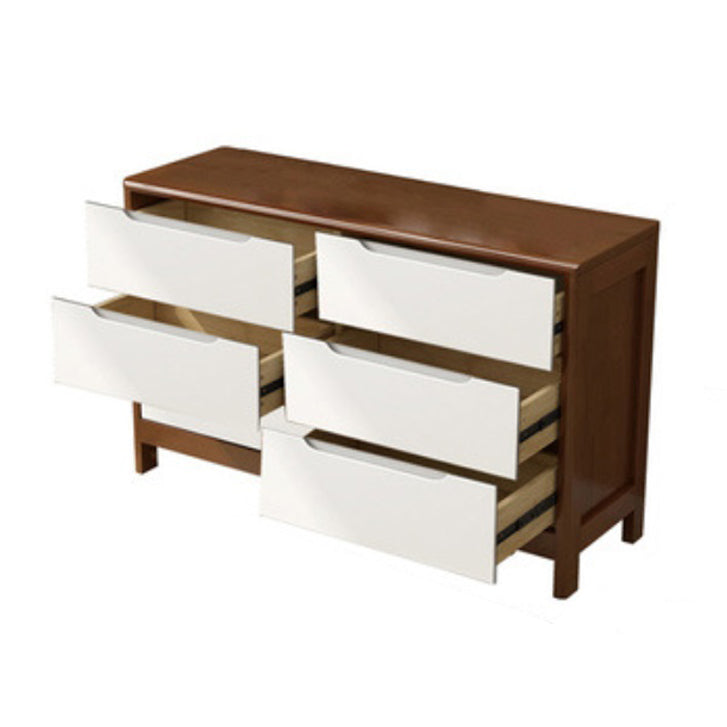Ultra-Modern Rubberwood Double Dresser Horizontal Storage Chest Dresser for Bedroom