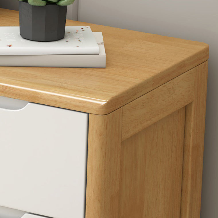 Ultra-Modern Rubberwood Double Dresser Horizontal Storage Chest Dresser for Bedroom