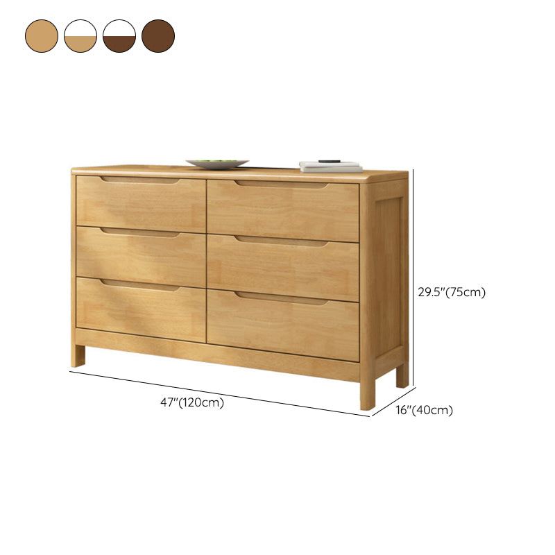 Ultra-Modern Rubberwood Double Dresser Horizontal Storage Chest Dresser for Bedroom