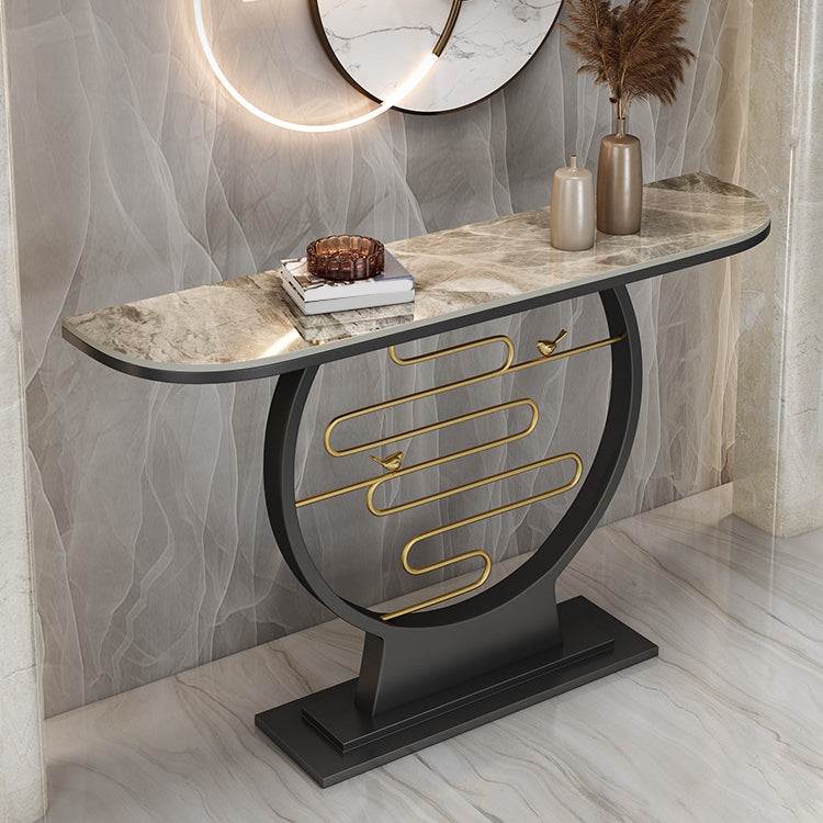 31.5" Tall Stone Console Table Modern Stain Resistant End Table for Hall