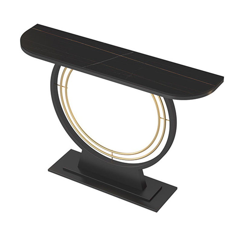 Glam Stone Console Table Iron Stain Resistant Console Sofa Table for Hall