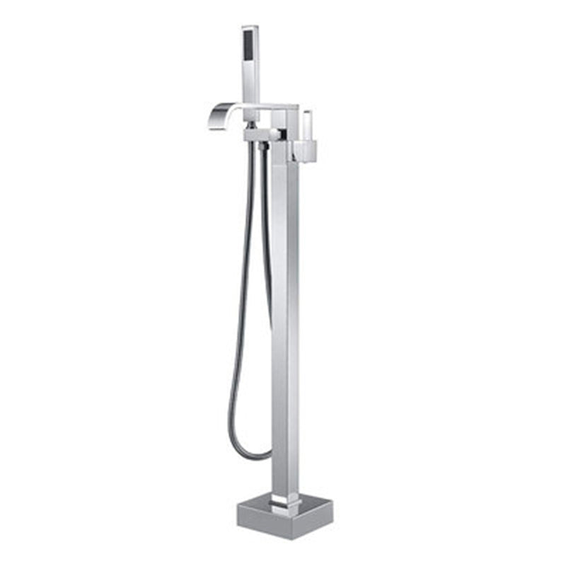 Floor Mounted Metal Freestanding Tub Filler Swivel Freestanding Faucet with Spray Gun