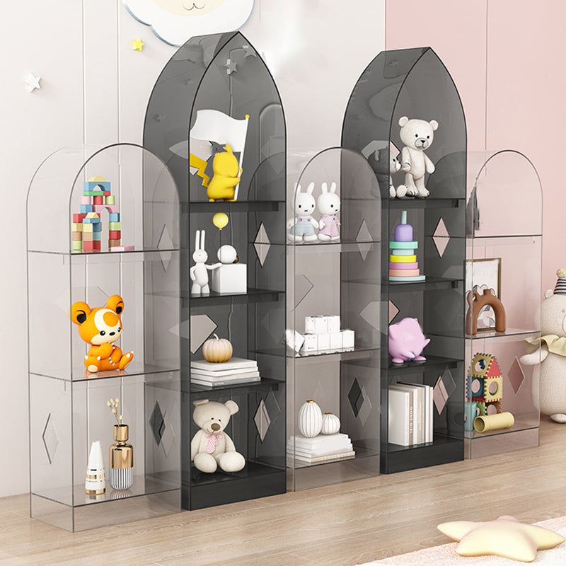 Acrylic Closed Back Bookshelf Standard Glam Bookcase with Shelves
