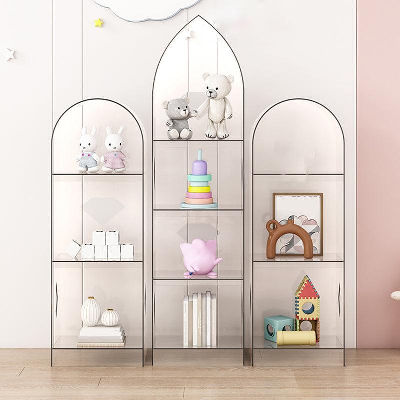 Acrylic Closed Back Bookshelf Standard Glam Bookcase with Shelves