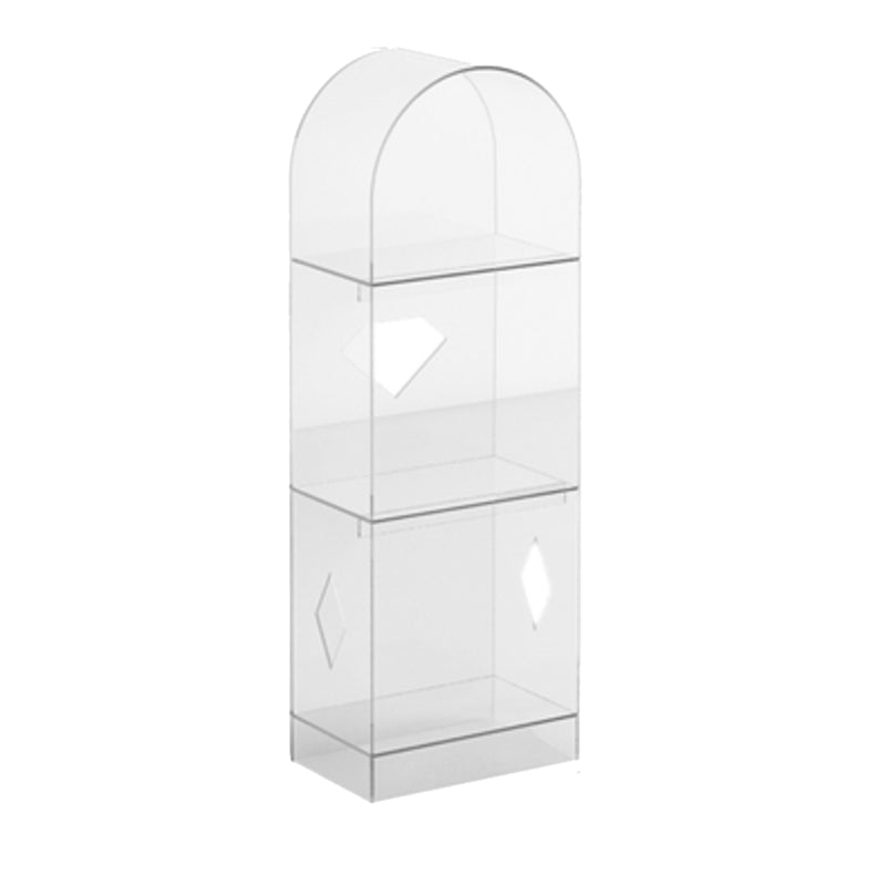 Acrylic Closed Back Bookshelf Standard Glam Bookcase with Shelves