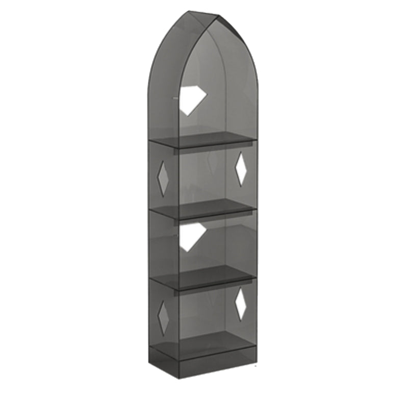 Acrylic Closed Back Bookshelf Standard Glam Bookcase with Shelves