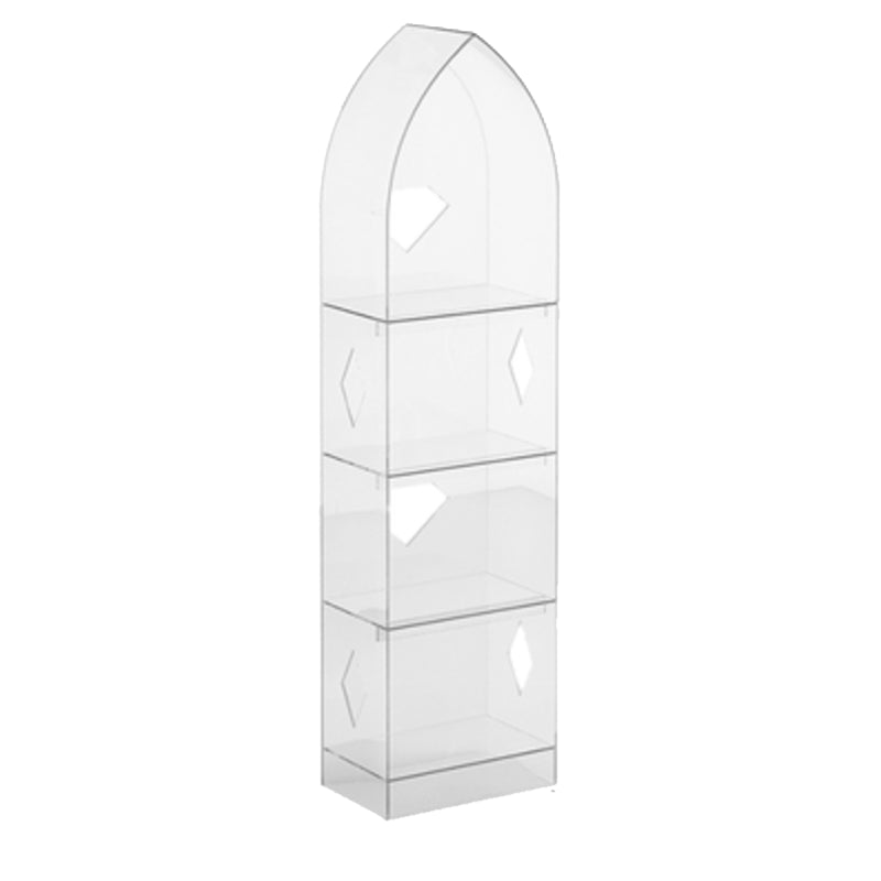 Acrylic Closed Back Bookshelf Standard Glam Bookcase with Shelves