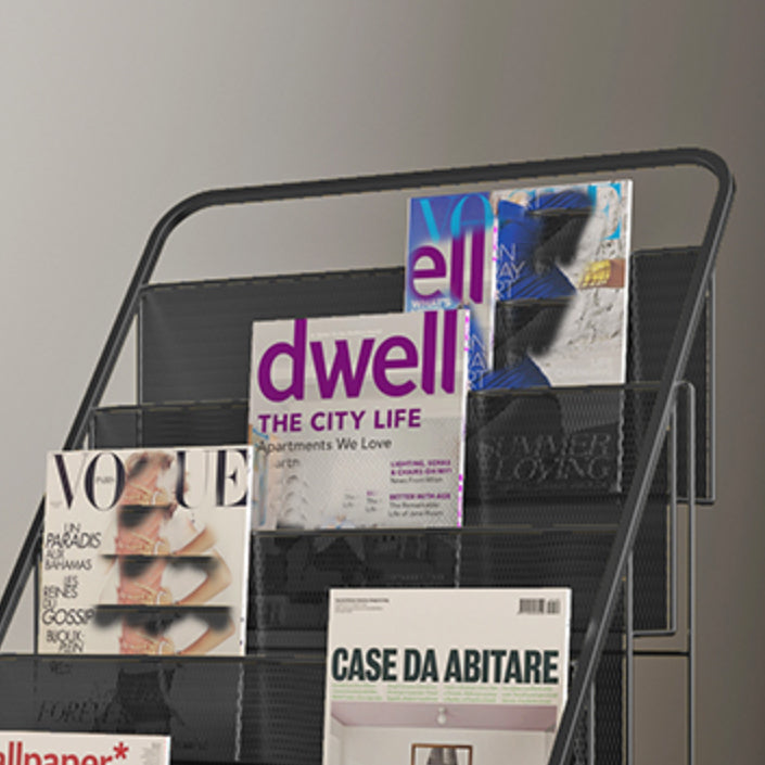 Standard Closed Back Bookshelf Metal Contemporary Bookcase with Shelves