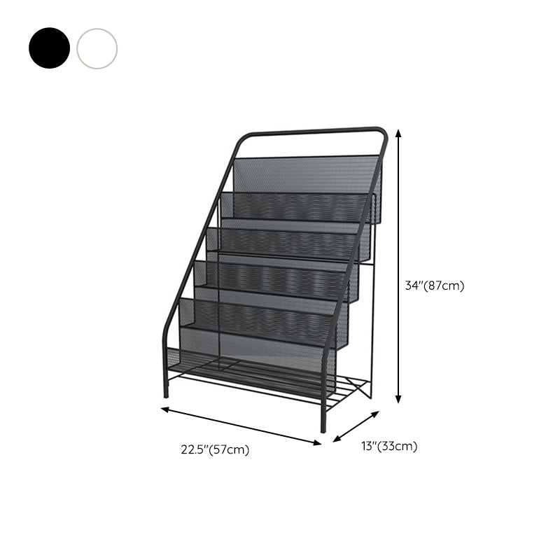 Standard Closed Back Bookshelf Metal Contemporary Bookcase with Shelves