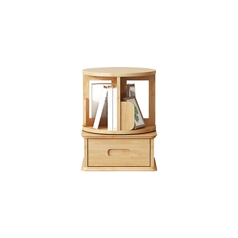 Contemporary Wooden Bookcase Standard Closed Back Bookshelf with Drawer