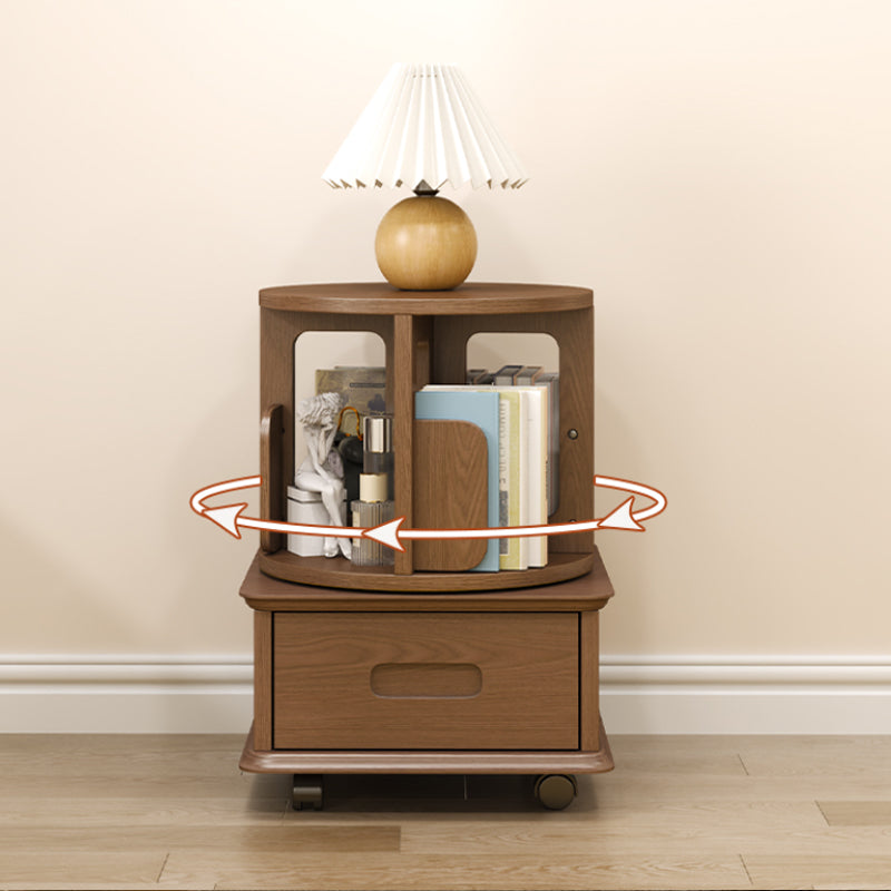 Contemporary Wooden Bookcase Standard Closed Back Bookshelf with Drawer