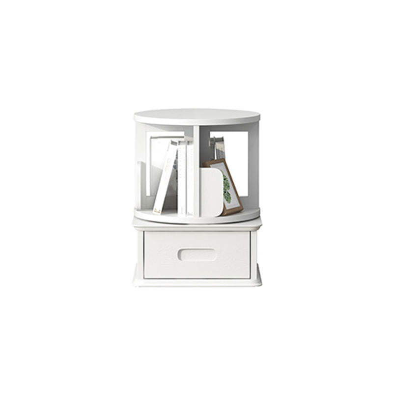Contemporary Wooden Bookcase Standard Closed Back Bookshelf with Drawer