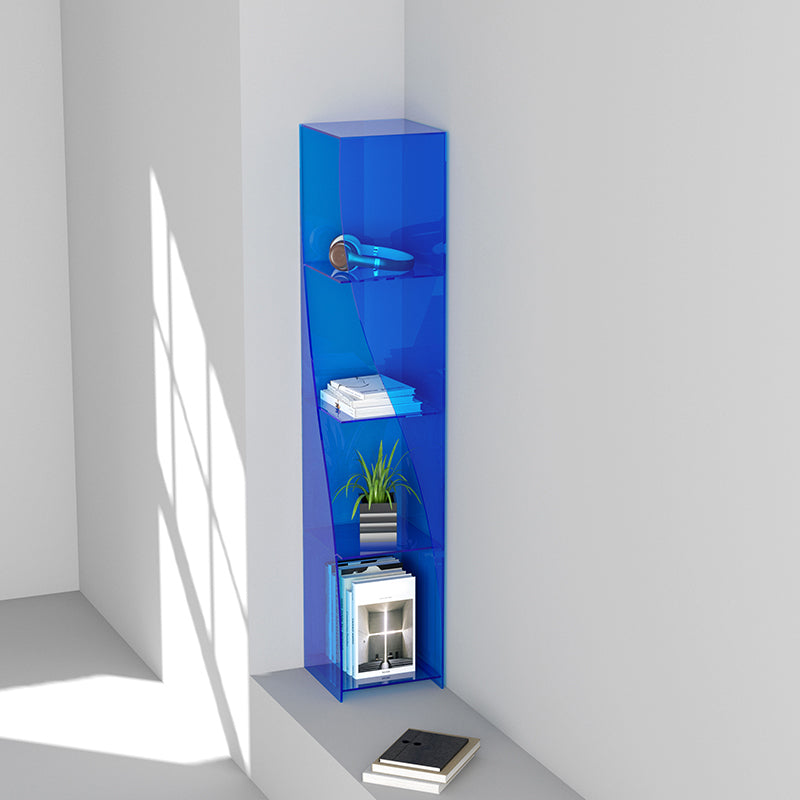 Modern Style Closed Back Bookshelf Vertical Acrylic Bookcase