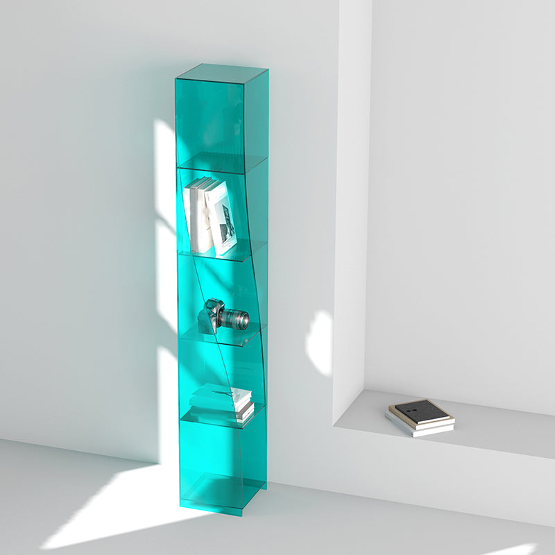 Modern Style Closed Back Bookshelf Vertical Acrylic Bookcase