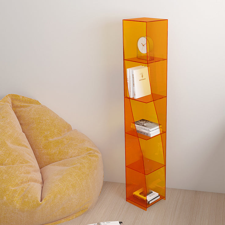 Modern Style Closed Back Bookshelf Vertical Acrylic Bookcase