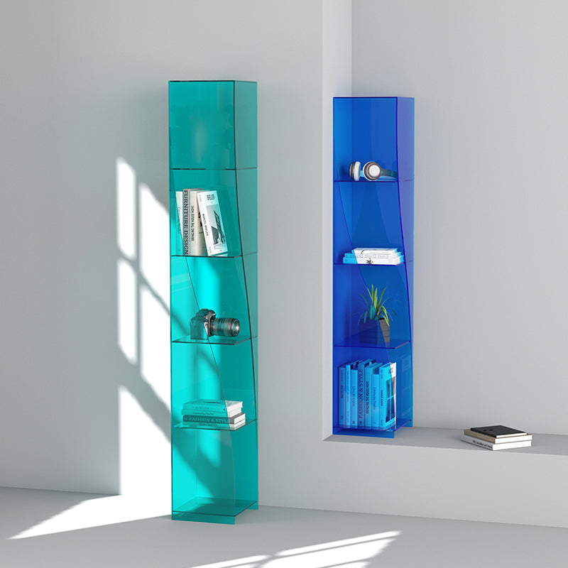 Modern Style Closed Back Bookshelf Vertical Acrylic Bookcase