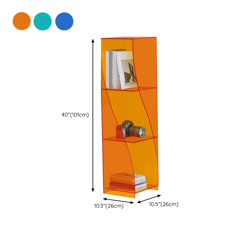Modern Style Closed Back Bookshelf Vertical Acrylic Bookcase