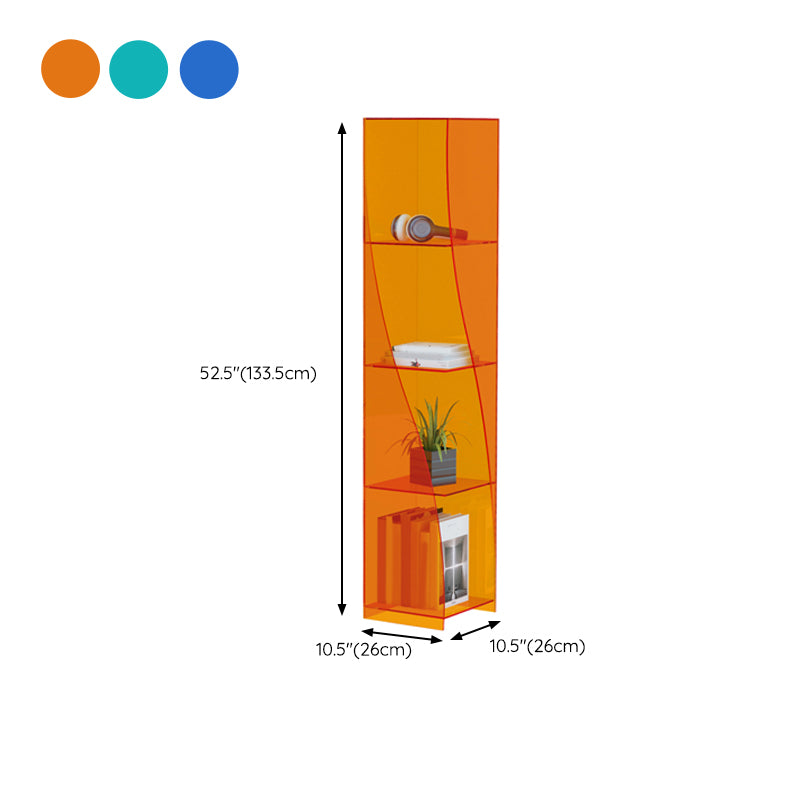 Modern Style Closed Back Bookshelf Vertical Acrylic Bookcase