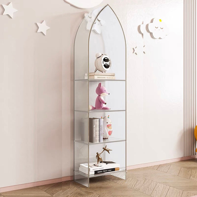 Glam Closed Back Bookshelf Standard Acrylic Bookcase with Shelves