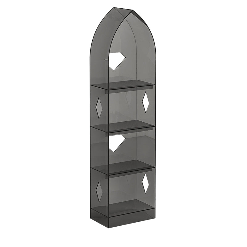Acrylic Closed Back Bookcase Standard Glam Bookshelf with Shelves