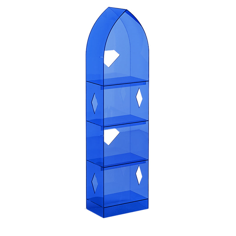 Acrylic Closed Back Bookcase Standard Glam Bookshelf with Shelves