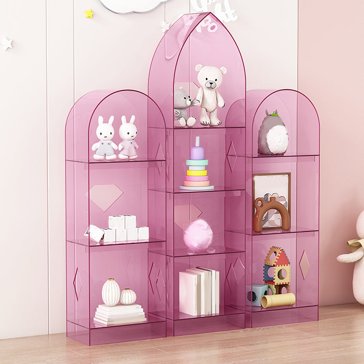 Acrylic Closed Back Bookcase Standard Glam Bookshelf with Shelves