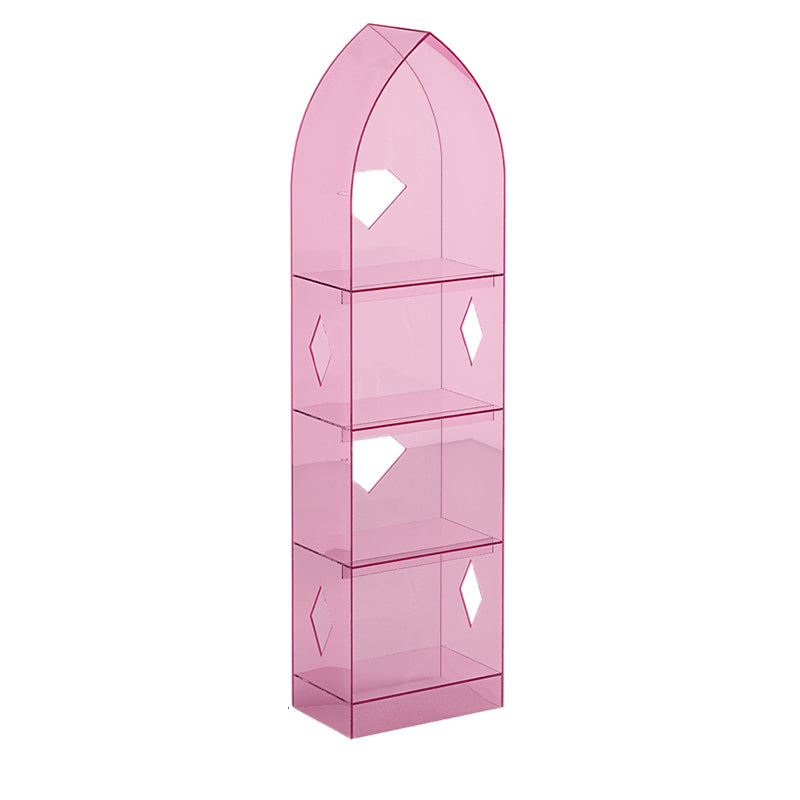 Acrylic Closed Back Bookcase Standard Glam Bookshelf with Shelves