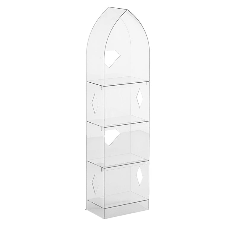 Acrylic Closed Back Bookcase Standard Glam Bookshelf with Shelves