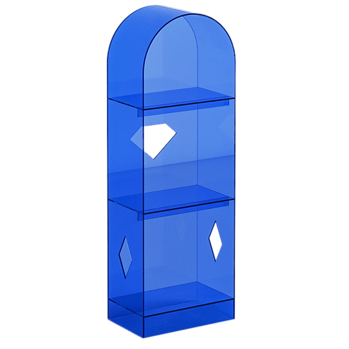 Acrylic Closed Back Bookcase Standard Glam Bookshelf with Shelves
