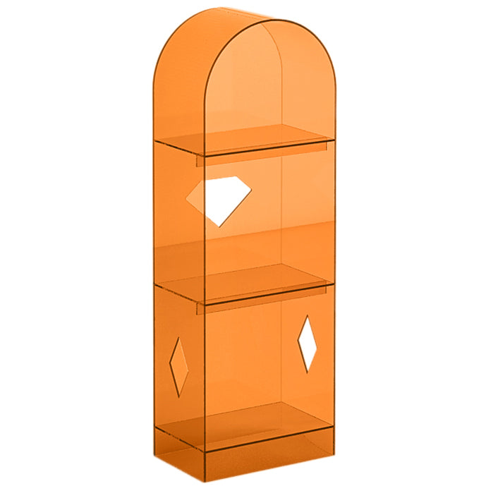Acrylic Closed Back Bookcase Standard Glam Bookshelf with Shelves