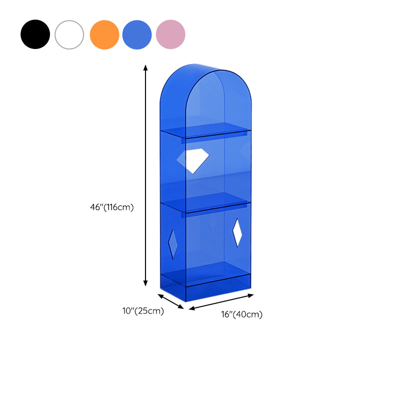 Acrylic Closed Back Bookcase Standard Glam Bookshelf with Shelves