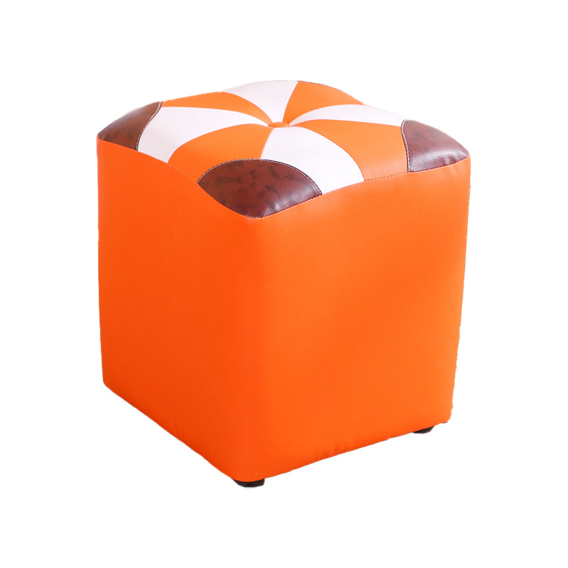 Purple Modern Pouf Leather Check Print Pouf for Drawing Room