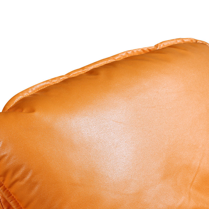 Contemporary Rocking Chair Faux Leather Water Resistant Plain Rocker Chair with Ottoman