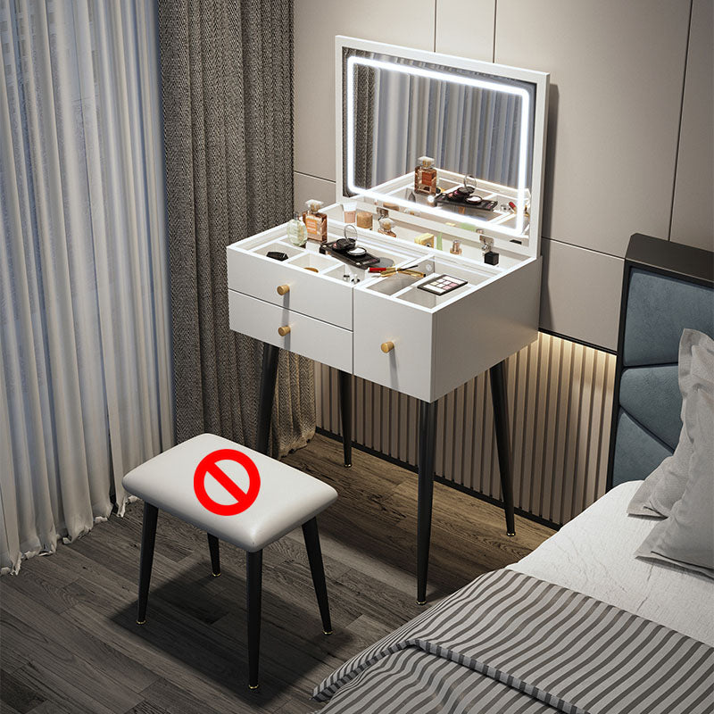 Contemporary Mirrored Glass Vanity Desk 3 Drawer Vanity Dressing Table