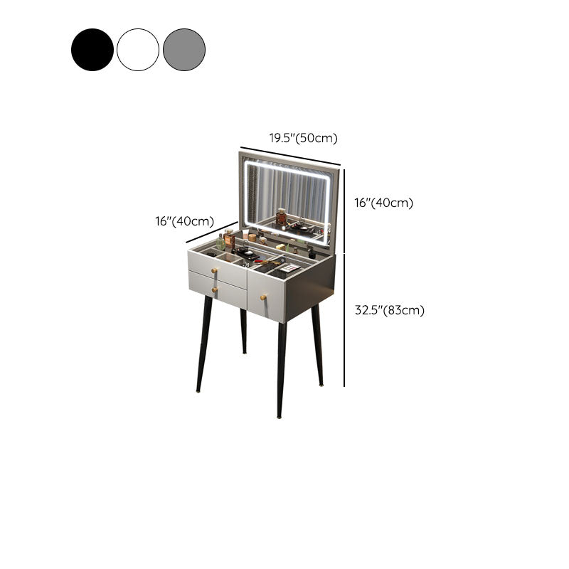 Contemporary Mirrored Glass Vanity Desk 3 Drawer Vanity Dressing Table