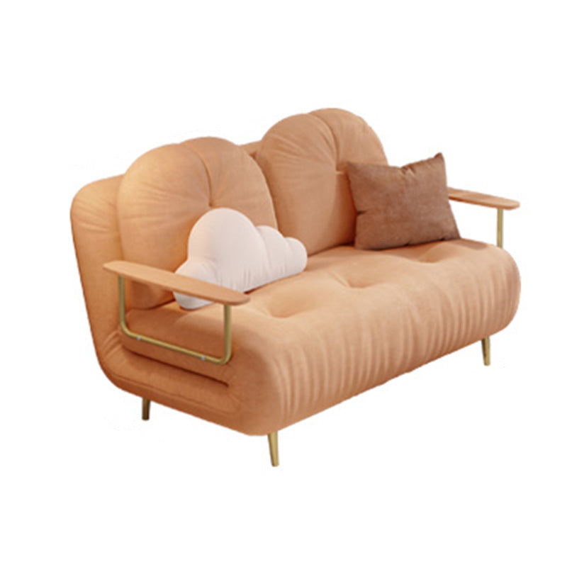 Tufted Glam Convertible Sofa Full/Queen-size Upholstered Loveseat with 2 Pillows