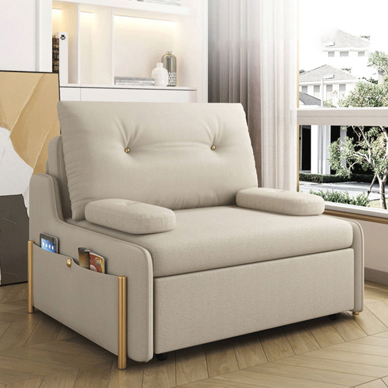 Modern Sofa Bed Twin-size Faux Leather Tufted Futon and Mattress with Storage