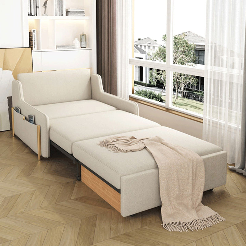 Modern Sofa Bed Twin-size Faux Leather Tufted Futon and Mattress with Storage