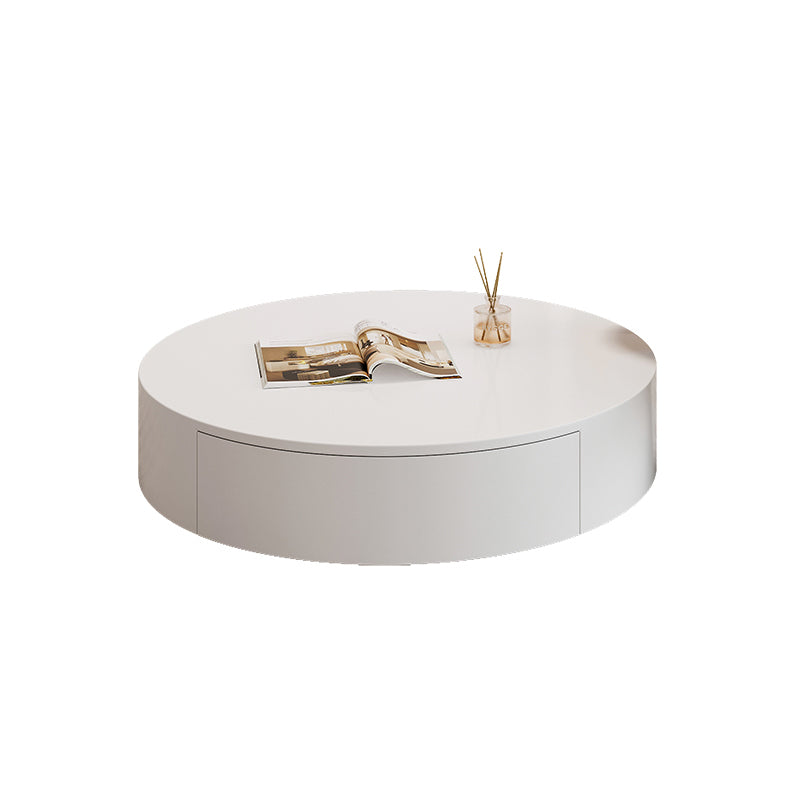 Contemporary Coffee Table White Solid Wood Coffee Cocktail Table
