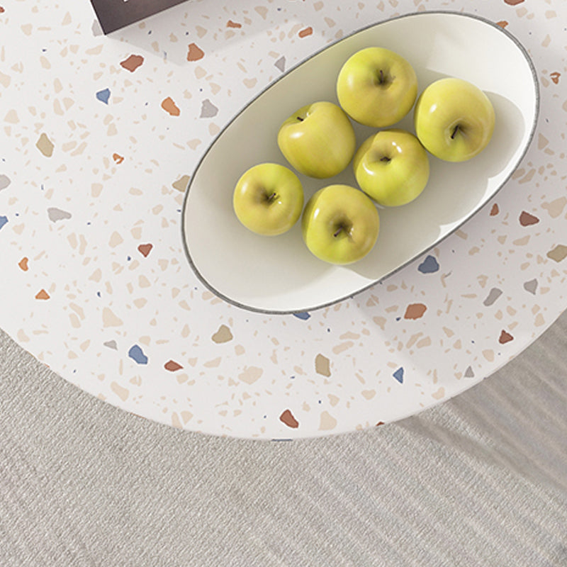 17"H Contemporary Coffee Table White Coffee Cocktail Table with Storage