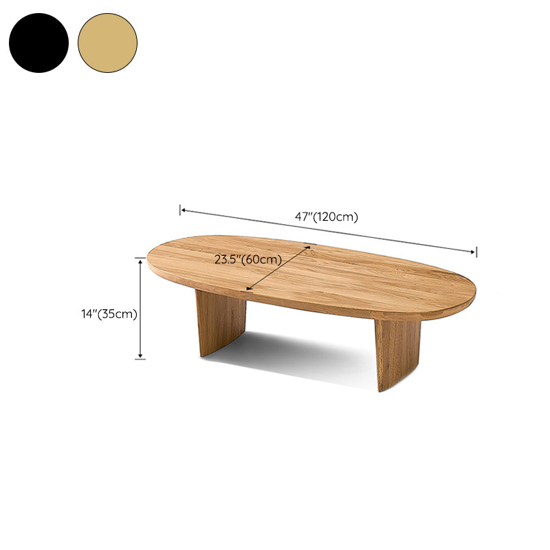 No Distressing Oval Single Coffee Table Sled Solid Wood Coffee Table